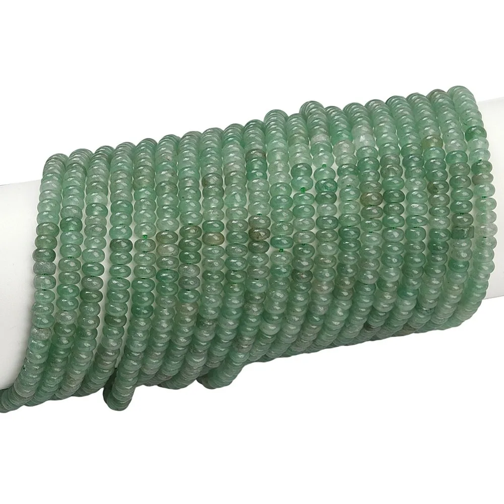 2 Strands Green Aventurine Beads Strands Rondelle 4x2mm Hole: 0.8mm 168pcs/strand 15.08''(38.3cm)