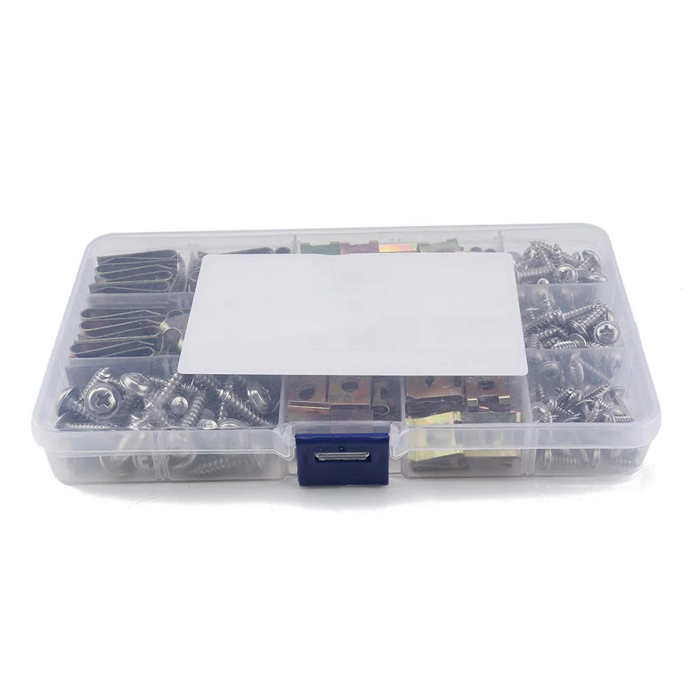

480pcs U Nut Fasteners Manganese Steel Spire U Clip For Car Trim Panel Bumper Wire Cable Mounting Chassis Parts