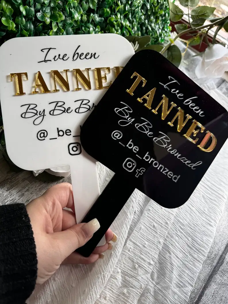 Hairdresser Photo Prop Hair Stylist Gift Hair By Extensions Handheld Mirror Beauty Room Face Mirror Shield Prop