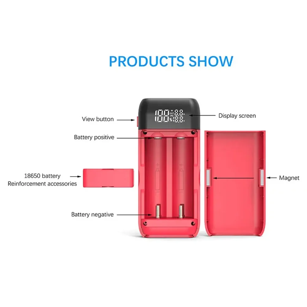 Lii-MP2 21700 18650 Power Bank QC3.0 Fast Charging Type-C INPUT USB Charger 20700 Mobile Power LCD Battery Charger