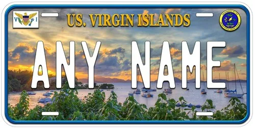 Personalized US Virgin Island Novelty Car License Plate Aluminum