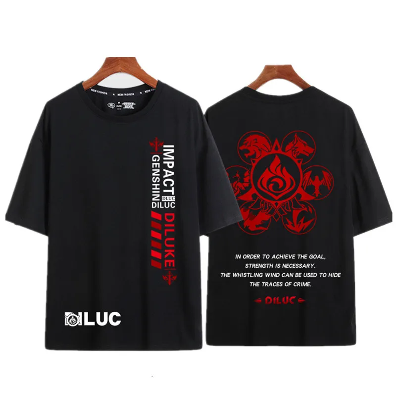 Anime Genshin Impact Oversized T Shirt Women Men Diluc Amber Ganyu Keqing Kaedehara Kazuha Cosplay Short Sleeve Graphic Tees