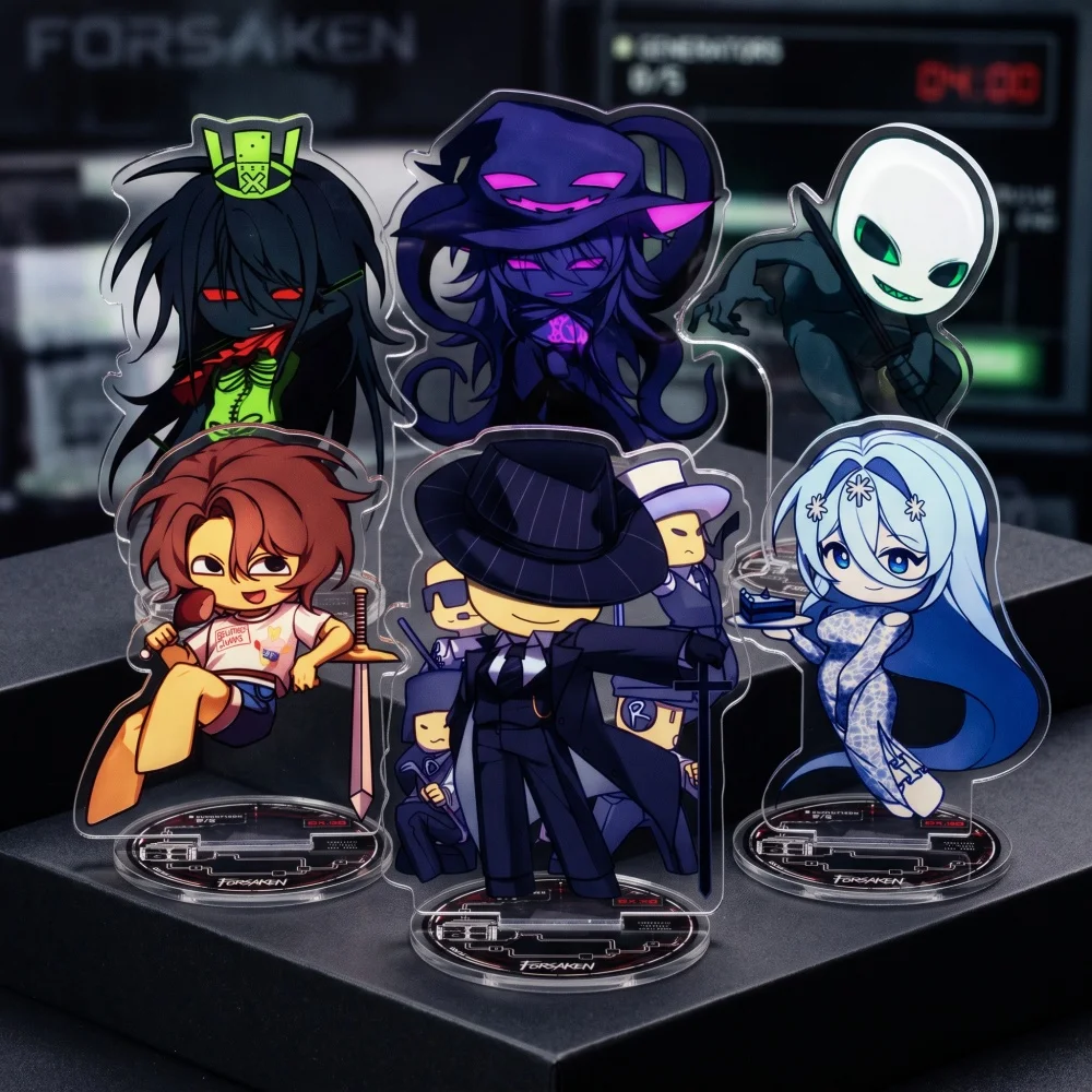 Forsaken Game Acrylic 10CM Double Sided Stand Keychain Two Time Noli Elliot Chibi Ver. Desk Decor Gift for Horror Fans