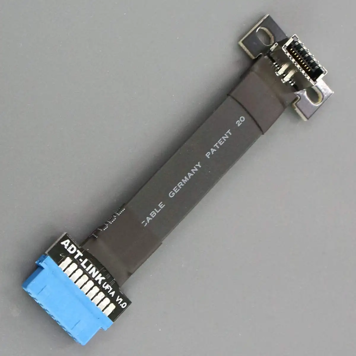 5Gbps USB 3.0 داخلي 20Pin اللوحة الأمامية محول نوع-E المقبس رأس إلى USB 3.0 Int.19P ذكر تمديد كابل مسطح