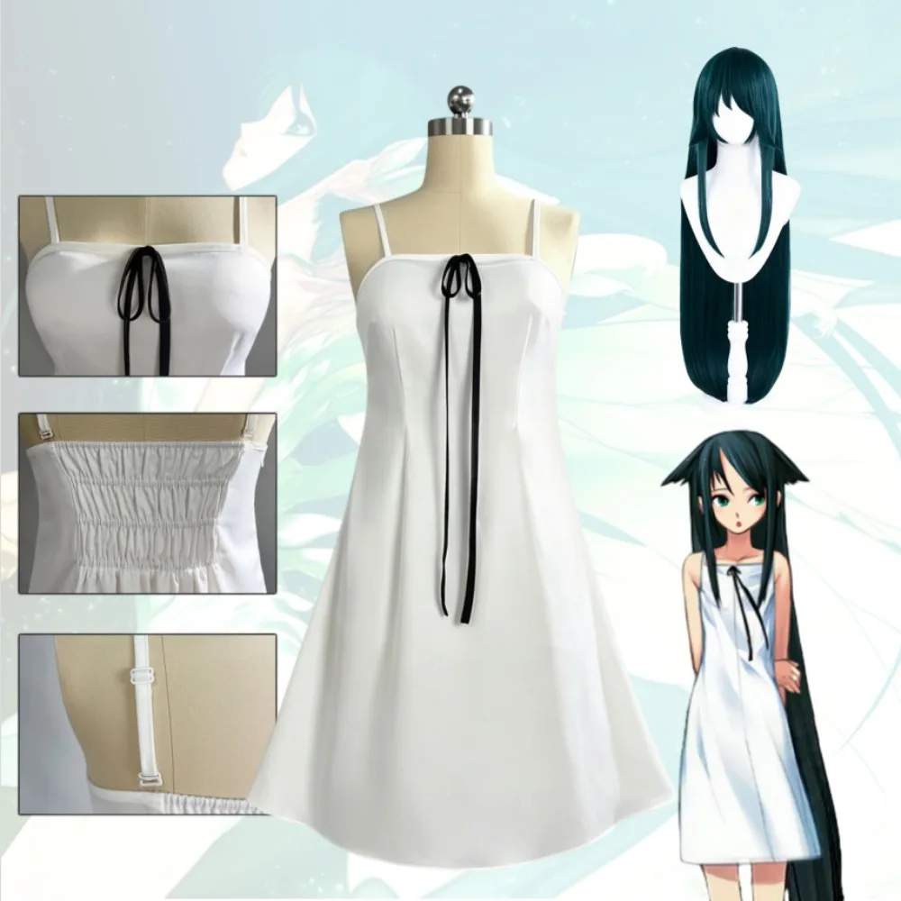 Saya No Uta: The Song of Saya Saya Cosplay Costume White Camisole Little White Dress Female Role-Play Outfit for Comic-Con