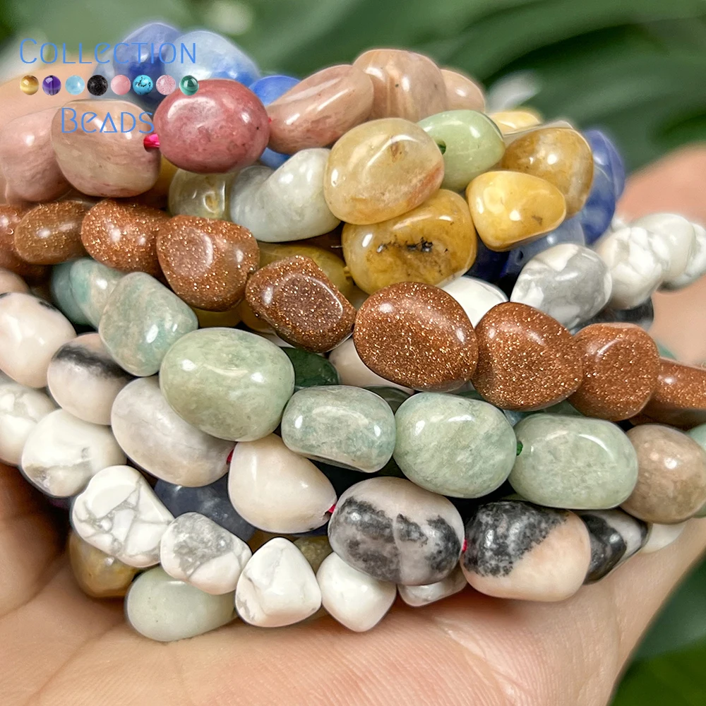 Perles irrégulières en amazonite verte, aventurine, lapis-lazuli naturelles de 8 à 10 mm pour la fabrication de bijoux, accessoires de bracelet DIY, 15 pouces