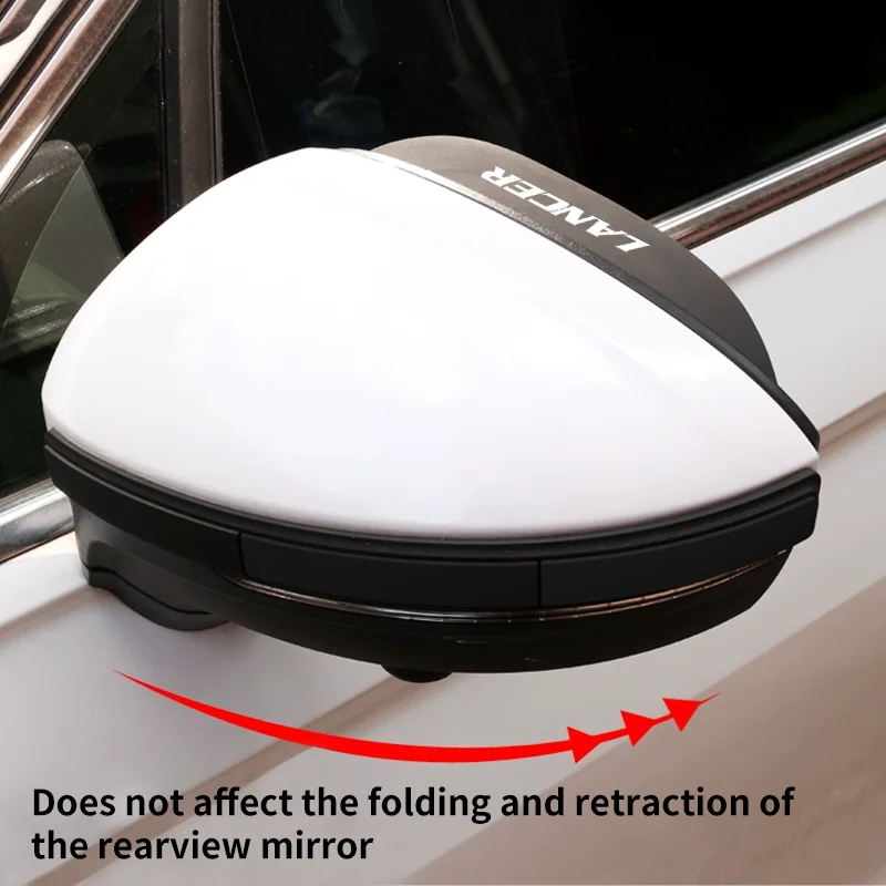 2PCS Car Rearview Mirror Rain Eyebrow For Mitsubishi Lancer 10 3 9 EVO X Asx Rearview Visor Rain Cover Auto External Accessories