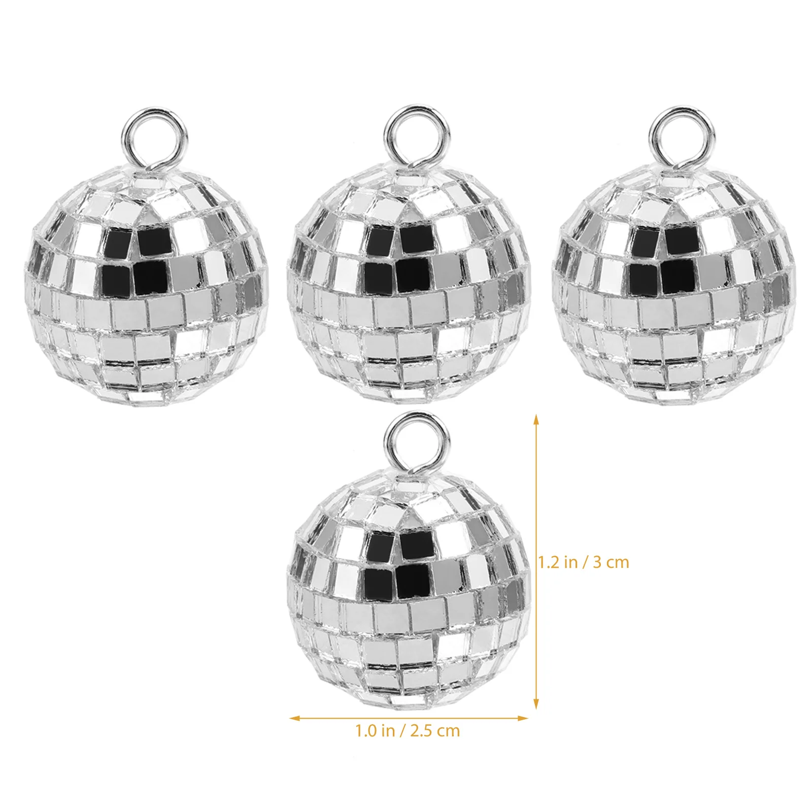 20 Pcs Vintage Disco Pendant Retro Decor DIY Supplies Cake Ball Keychain Jewelry Making Findings Plastic Multi-function Charm