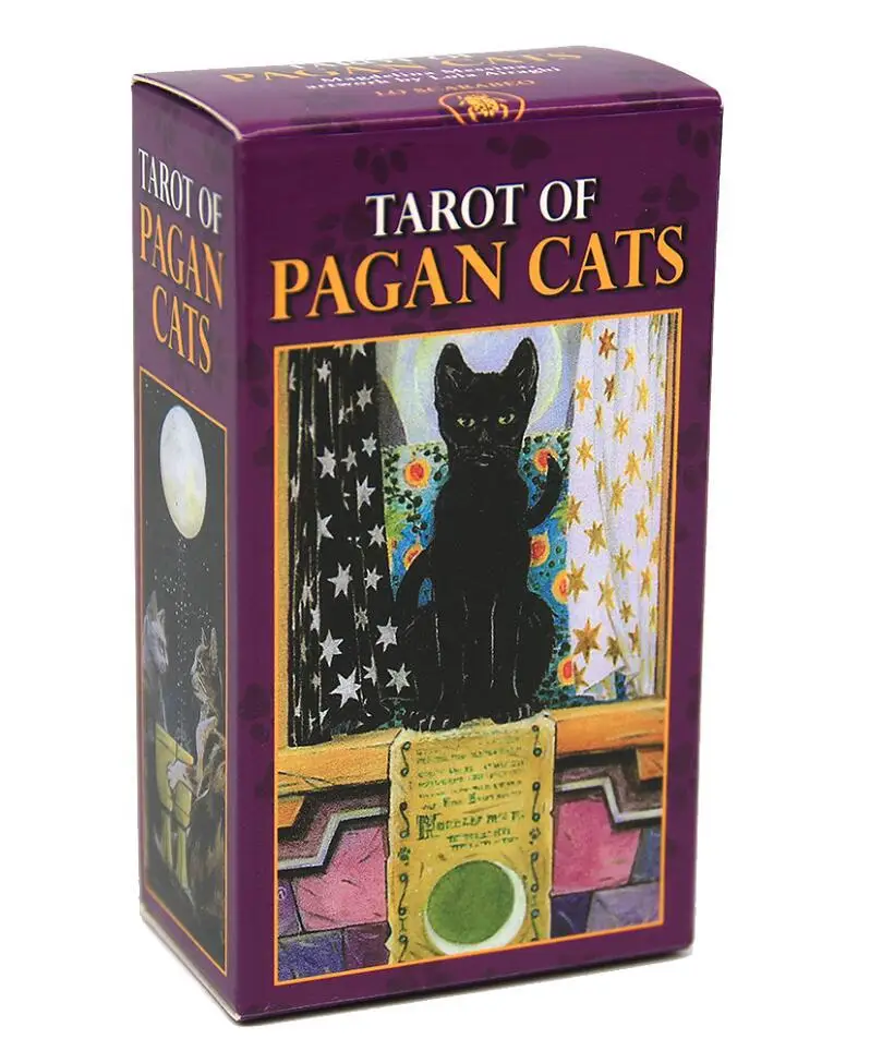 Magan tarot cartas baralho gatos pagãos oracle jogos de tabuleiro arcanum tarot de la nuit manara magos morgan greer kawaii