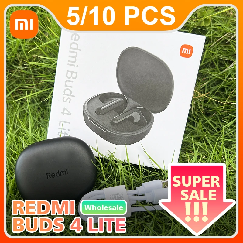 5/10 Pcs Xiaomi Redmi Buds 4 Lite Global Version True Wireless Headphones Bluetooth Earphones Lightweight Earbuds Easy to Carry