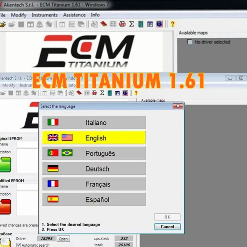 2025 NEW ECM TITANIUM 1.61 With 26000 Multi-languages+ Driver ECM 18259+ Drivers for ECU Tool Send Link or CD or USB