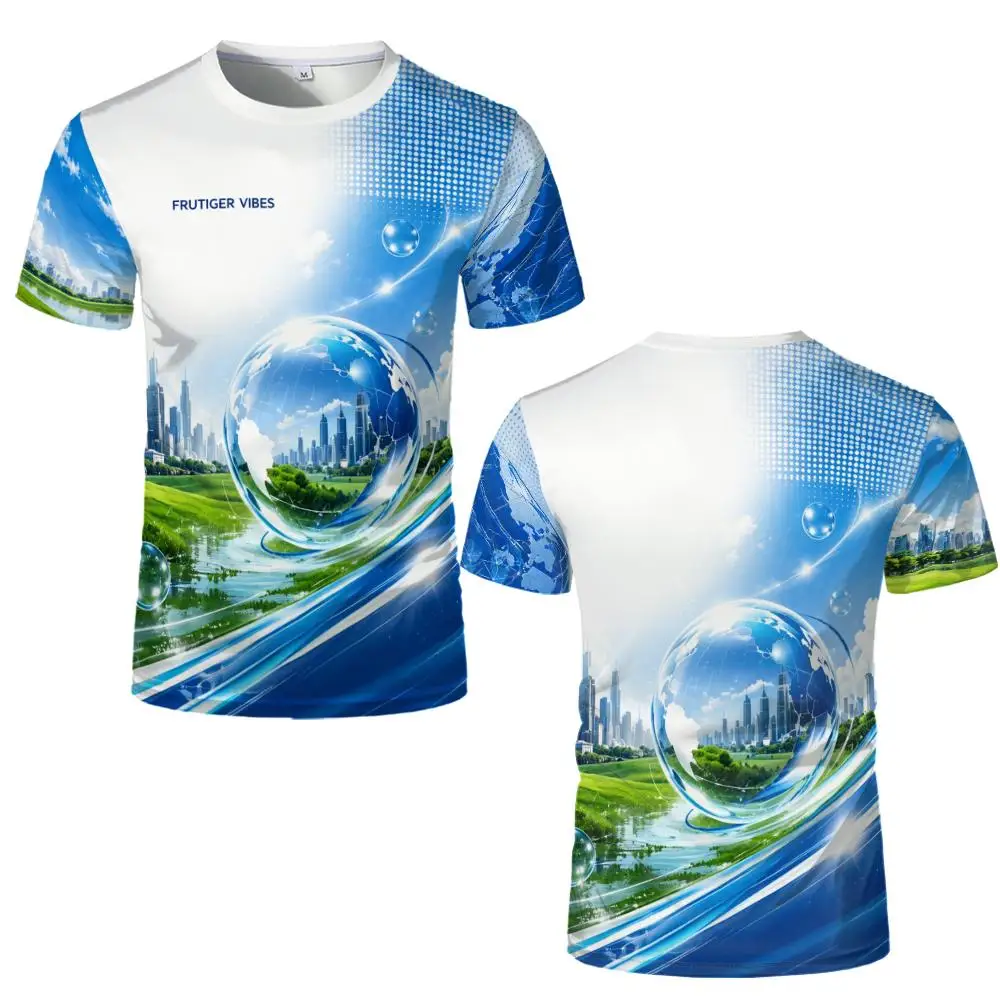 2026 Frutiger Aero 3D-Druck Herren T-Shirt Futuristische Natur-Grafik Kurzarm-Shirt Y2K Streetwear Lässiges Sommer-Rundhals-Oberteil – Detail 4