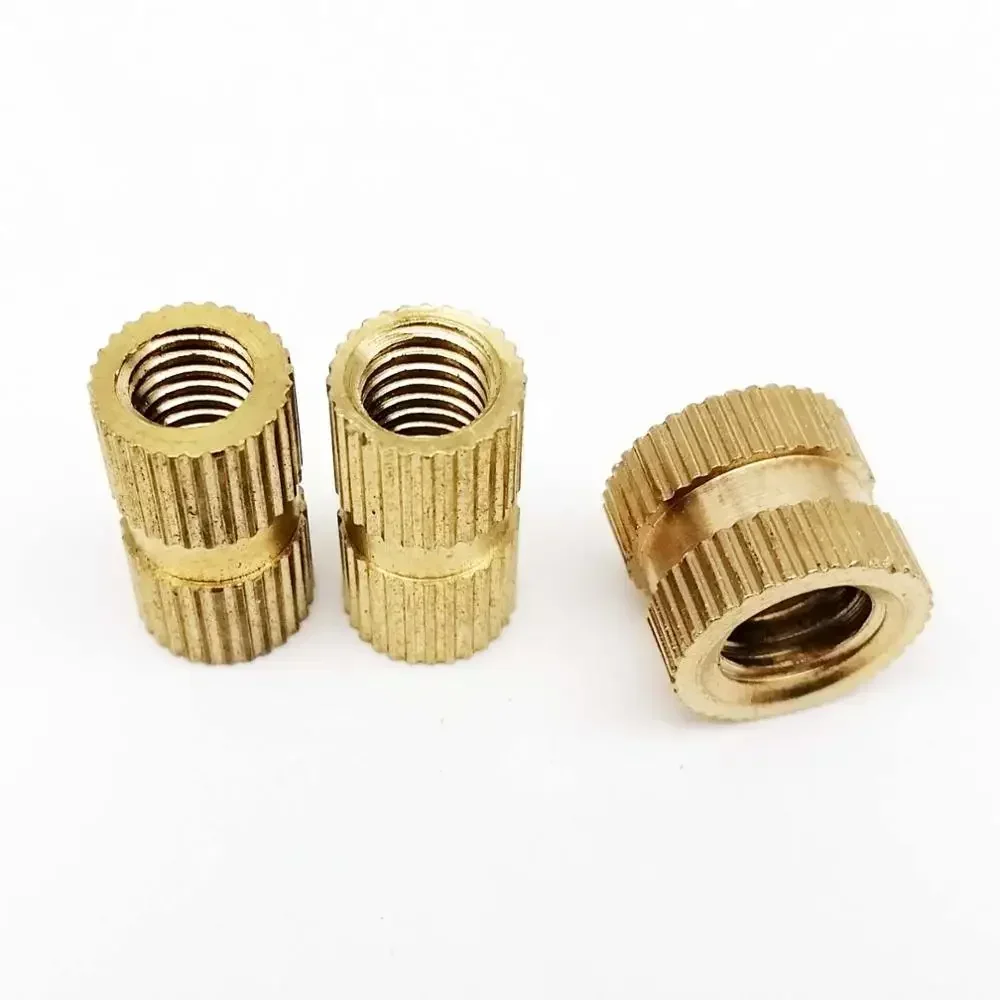 500pcs M4 M5 Solid Brass Pure Copper Metric Thread Injection Molding Knurl Insert Nut Nutsert Embedded 6mm  8mm 10mm