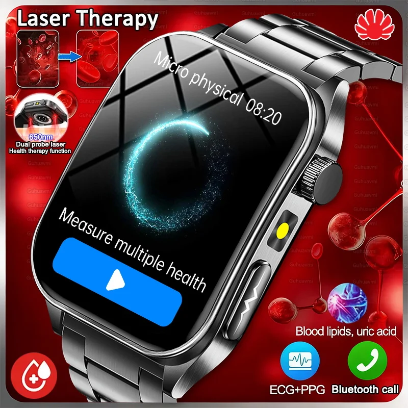 

NEW Nursing Level Uric Acid Blood lipids Smart Watch Men Blood BP ECG+PPG Clock Body Analysis Voice Call Health Smartwatch Woman