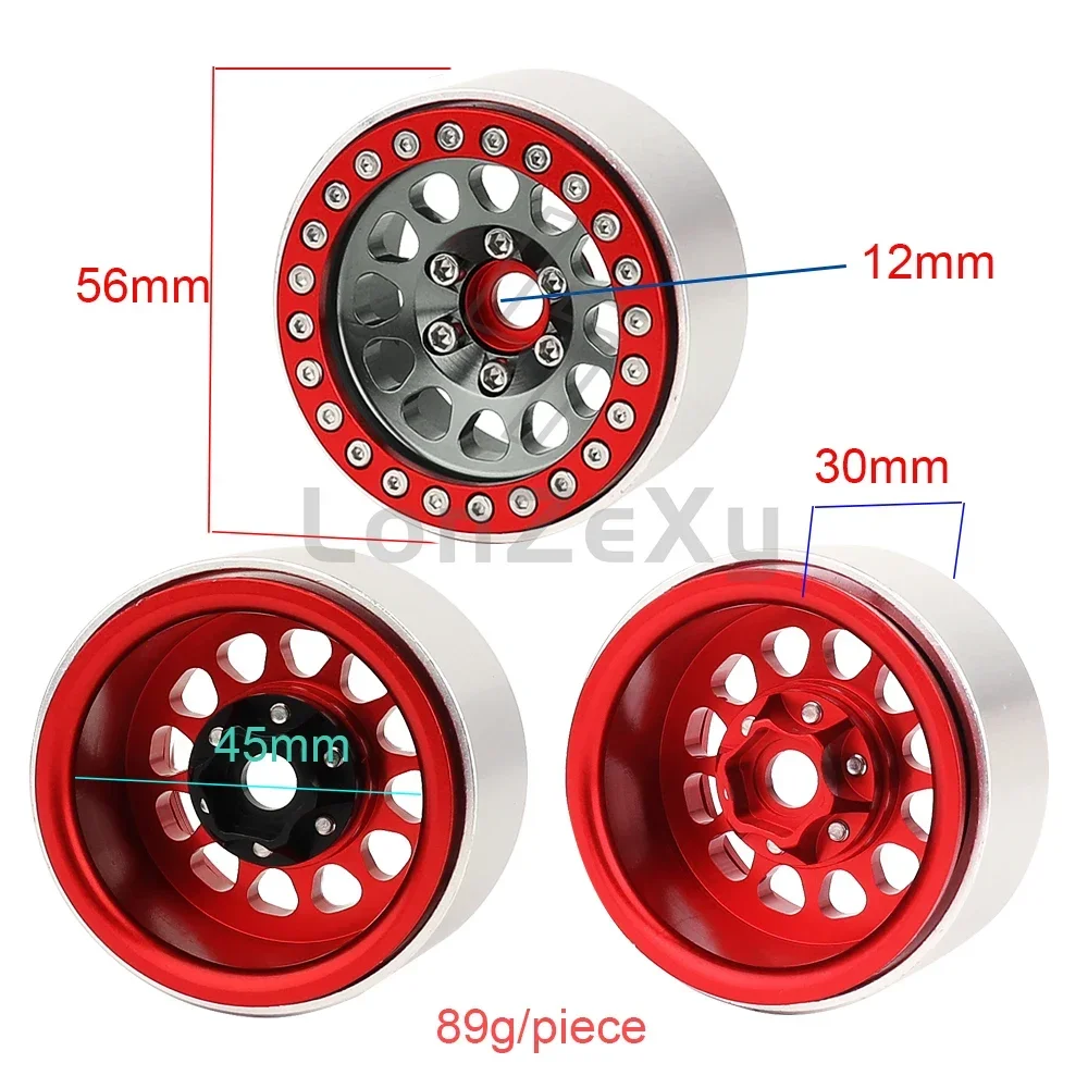 Felgi ze stopu metali 1/4szt 1.9 Beadlock do gąsienic 1/10 RC Axial SCX10 III D90 AXI03007 90046 TRX-4 Redcat GEN 8