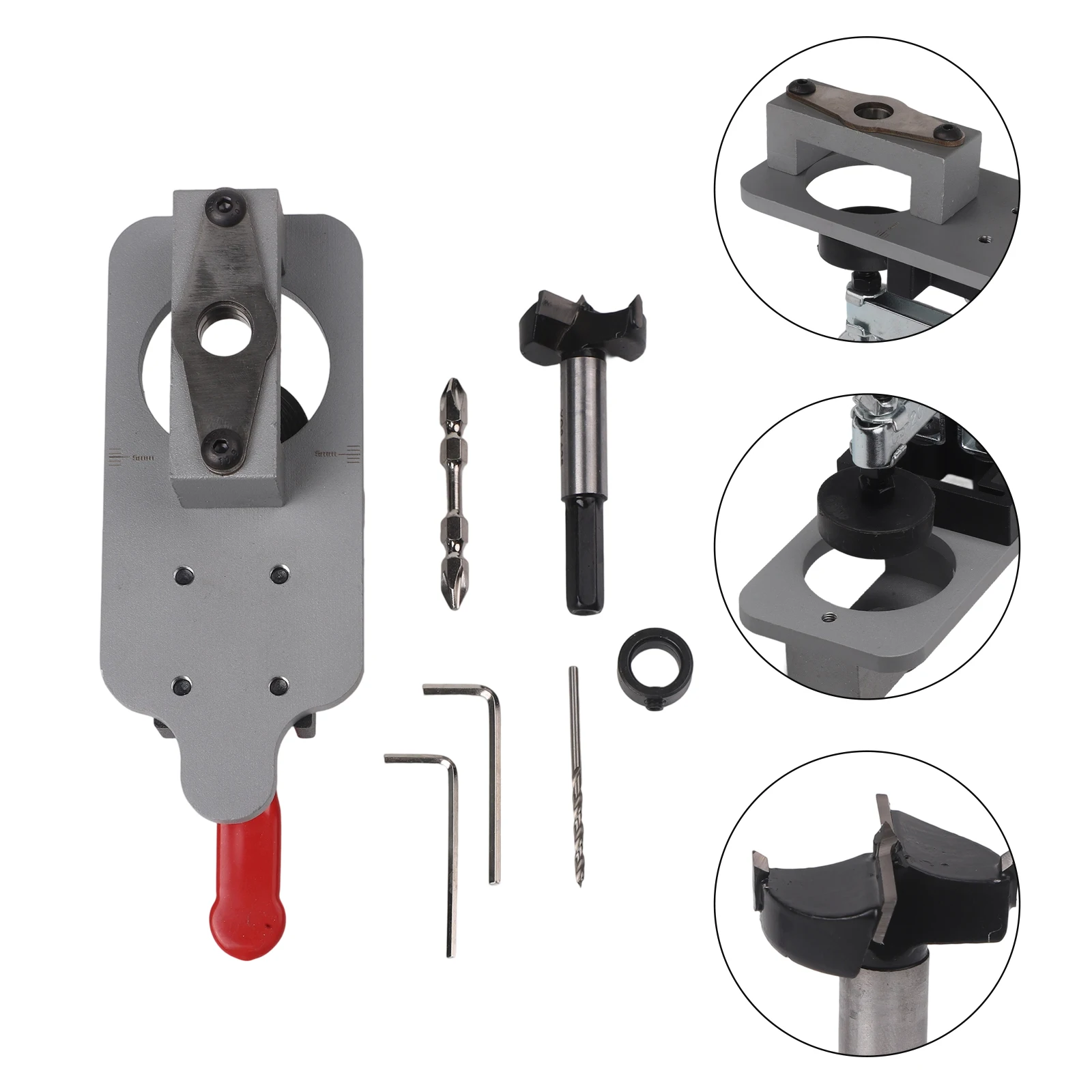 

Woodworking Hinge Drilling Jig Guide Hole Locator 35MM Hinge Puncher Door Hinge Installation Drilling Jig Hole Opener Locator