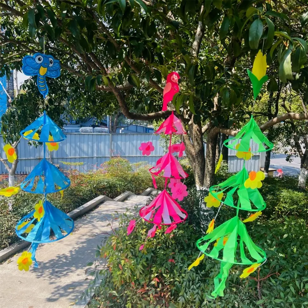 กังหันลมแขวนต้นไม้แห่งความปรารถนาหลากสีสัน ปลอดสารพิษ ทำจากผ้าและพลาสติก หมุนได้ ของตกแต่งลายการ์ตูน ชิ้นส่วนกังหันลมหมุน