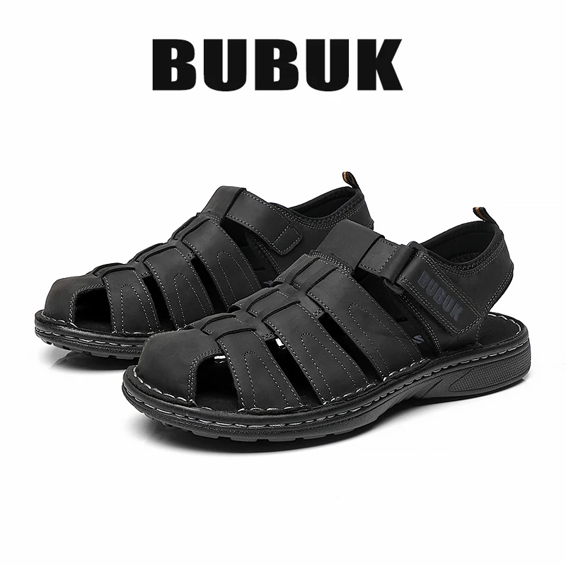 

Мужские новые модные сандалии Bubuk с закрытым носком в уличном стиле, удобные нескользящие повседневные туфли с прочной подошвой, мужская летняя обувь, мужские аквашузы, обувь для ходьбы по воде