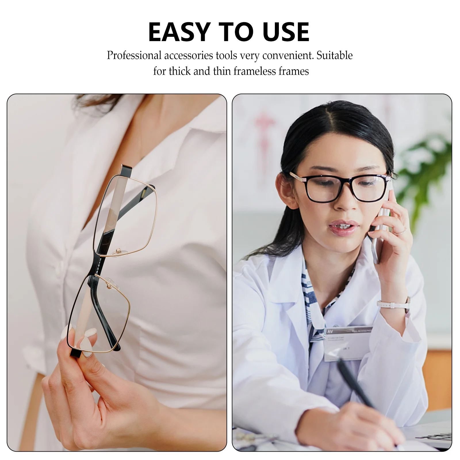

Rimless Glasses Frame Buckle Double Rubber Plug Fixing Accessories Plastic Compression Sleeves Case Repair Kit Hardware