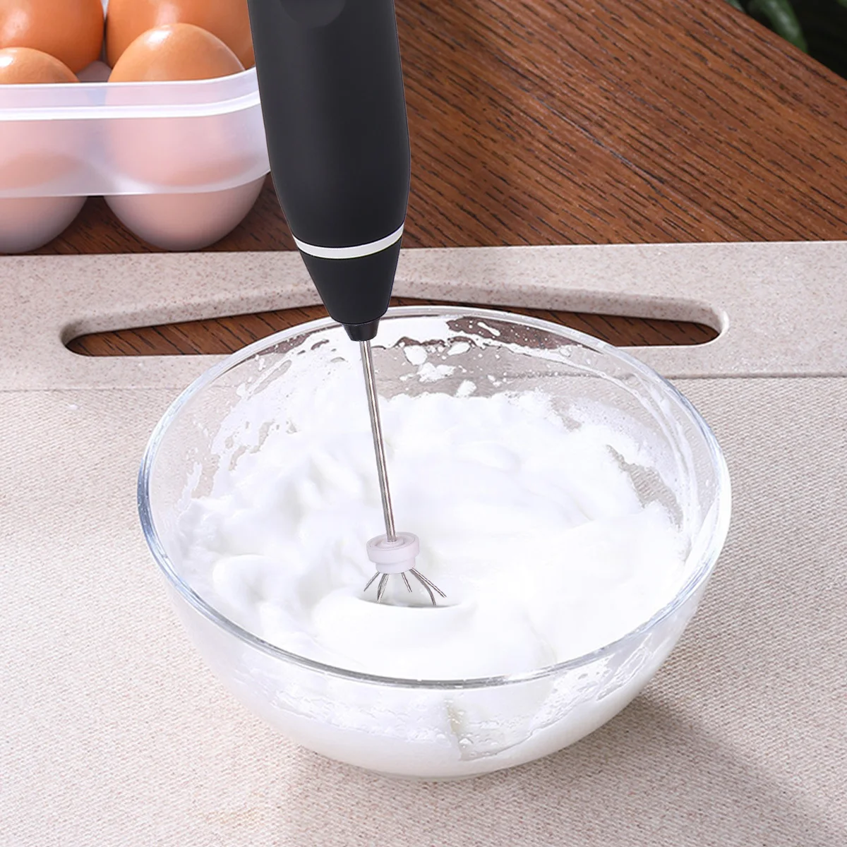 

1Pcs Rechargeable Whisk USB Egg Whisk 2-in-1 Milk Foamer Egg Blender Portable Kitchen Mixer Milk Maker