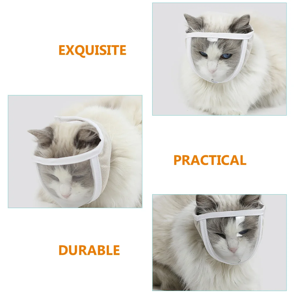 Muzzle Transparent Grooming Muzzle Portable Head Cover For Cat Biting Prevention Breathable Pet Safety Accessory