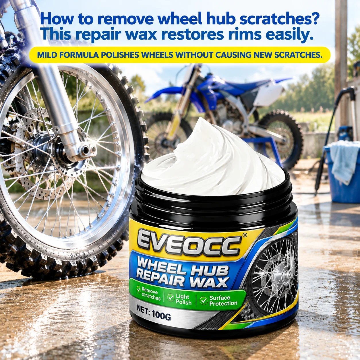 Automobile Alloy Rim Repair Wax EVEOCC Remove Scratches Polish Protect Wheel Hub Surface