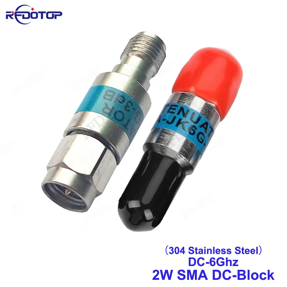 

2W DC-Block SMA Male to SMA Female DC-6GHz 50ohm 304 Stainless Steel RF Coaxial Block SWR≤1.2 DC blocker Connector High Quality