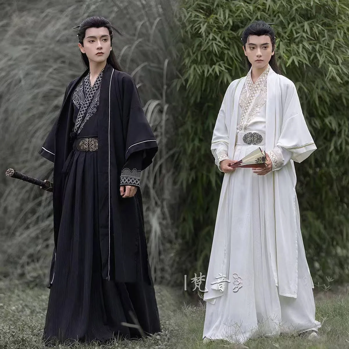 

Костюм Hanfu с вышивкой на талии, мужской и женский одинаковый рыцарский древний костюм, новый