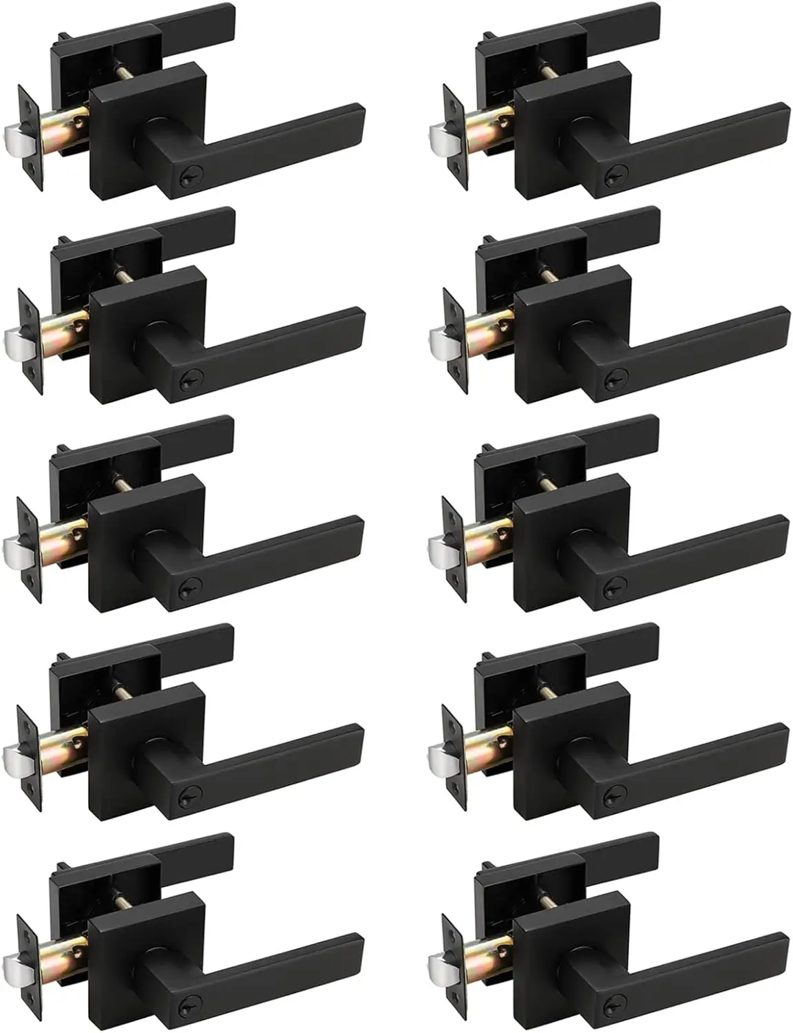 

Комплект из 10 черных входной ручек, комбинированный пакет с одинаковыми ключами, сверхмощный рычаг входной двери, внешний набор замков, современный стиль, фурнитура