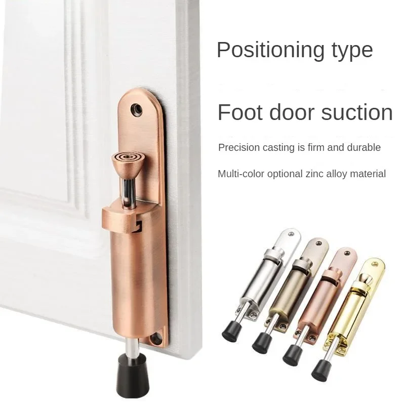 Zinc Alloy Foot-operated Lever Door Stops Adjustable Kickdown Bronze Door Holder Stop Hardware Door Buffer Fittings