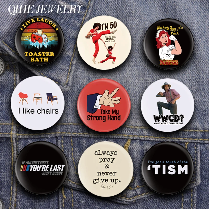 Mental Health Tinplate Soft Button Pins Custom Take My Strong Hand Brooch Decorative Bags Lapel Badge Jewelry Gift for Friends