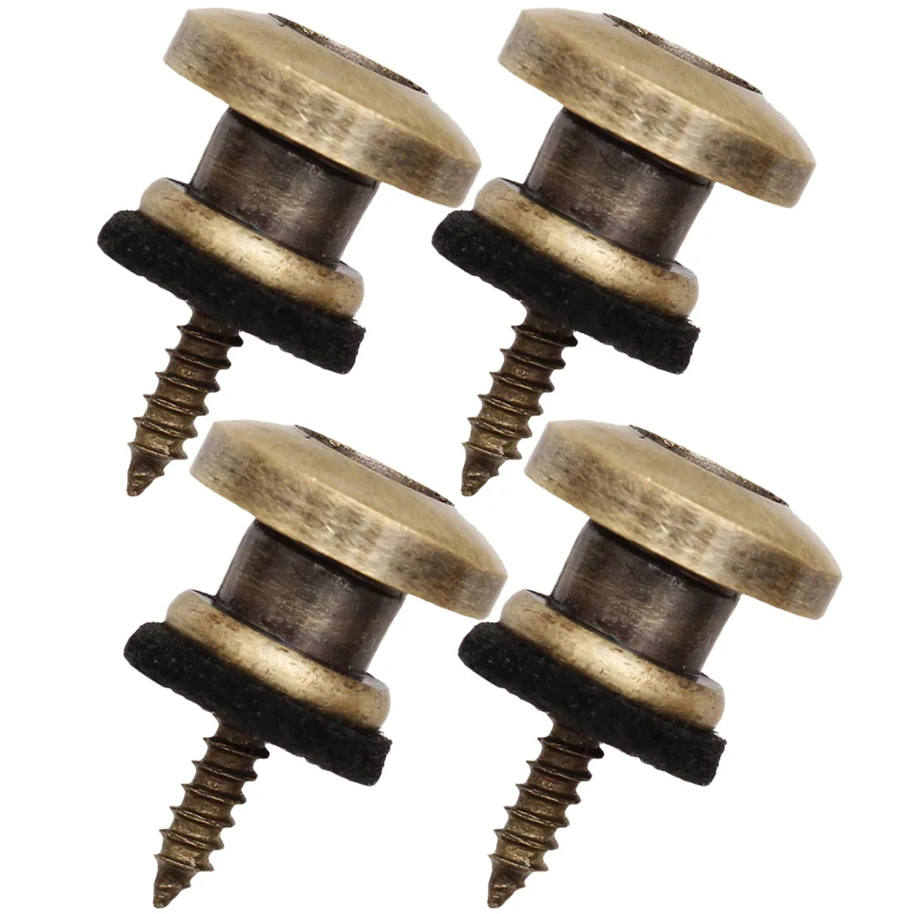 

4 Pcs Guitar Strap Button Lock Locking Buttons Non-slip Metal Iron Electric Locks