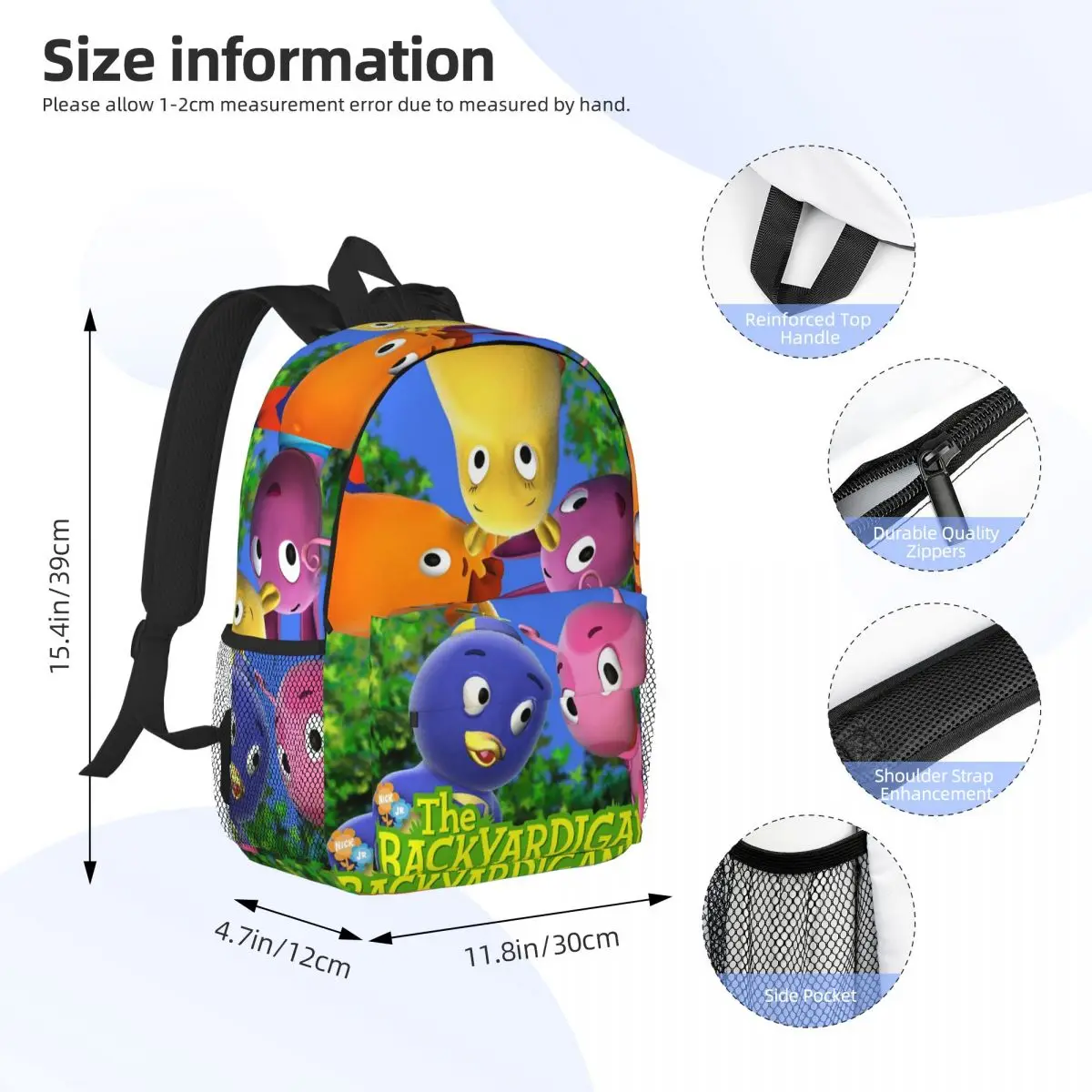 The Backyardigans Backpack Hot Sale Daypack Large Capacity Boys Girls BookBag Shoulder Bags for Men Women Children School Bag