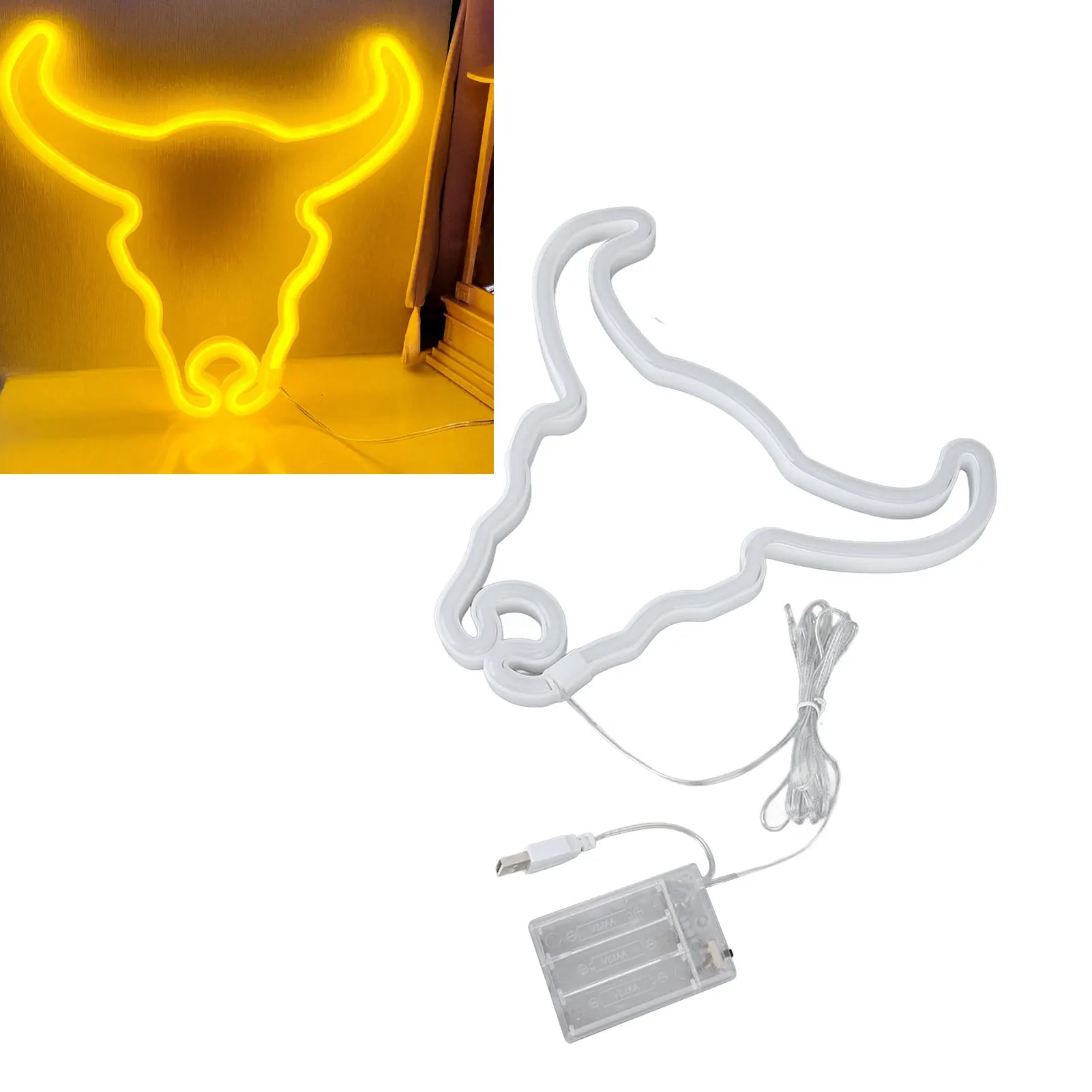 ZK50 Cow Neon Light Decorative Animal Neon Night Light Hanging LED Neon Sign For Wedding Party Bedroom Bar