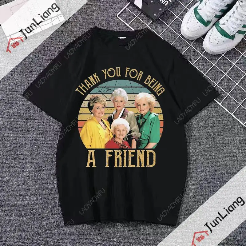 

The Golden Girls Stay Shirt The golden girls stay T-shirt Harajuku Y2K summer crew-neck short-sleeved loose shirt