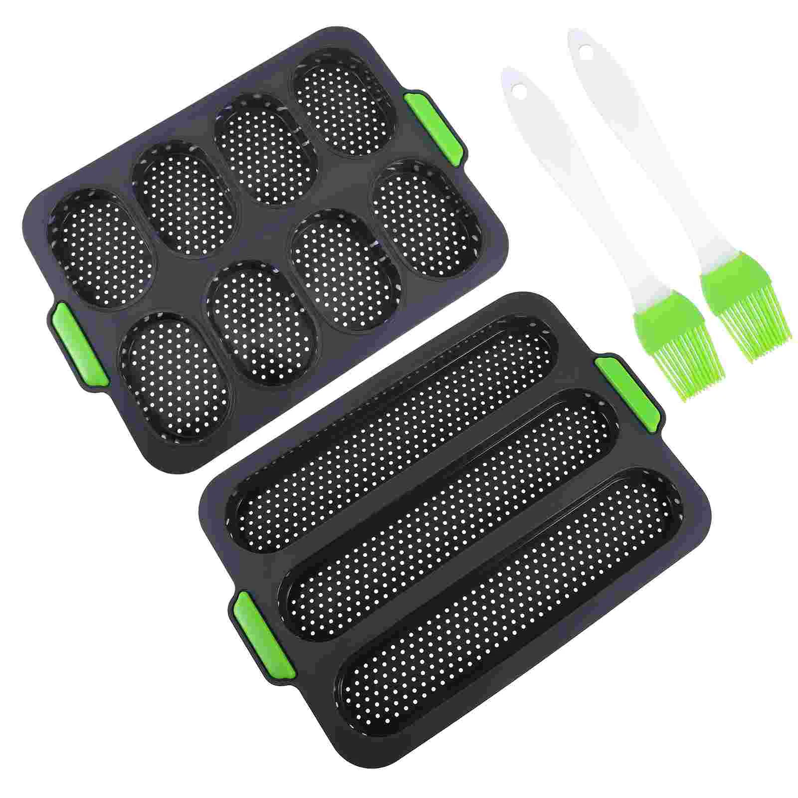 

Cake Mold Bread Mould with Brush Crisping Tray Loaf Baking Baguette Perforated French