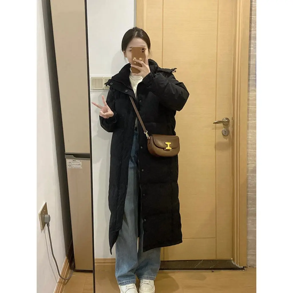 

Chinese Opera Long Winter Coat Cotton-Padded Over-the-Knee Thickened Art Test Women's Fashion Outerwear
