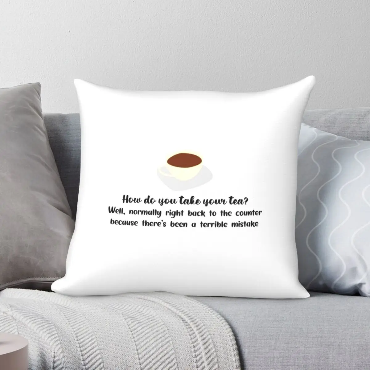 How Do You Take Your Tea Pillowcase Polyester Linen Velvet Printed Zip Decor Pillow Case Home Cushion Cover 45x45