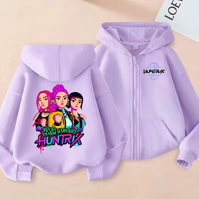 Huntrix Wind Kpop Demon Hunters تحت عنوان الأطفال سستة البلوز هوديي للبنين والبنات العصرية أنيمي طباعة الأعلى #3