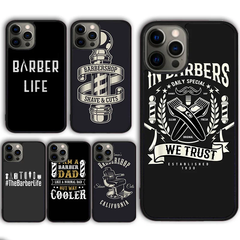 Barber Life Vintage Retro Phone Case for iPhone 16 15 SE2020 13 14 11 12 Mini Pro Max 6 7 8 Plus  coque fundas Shell