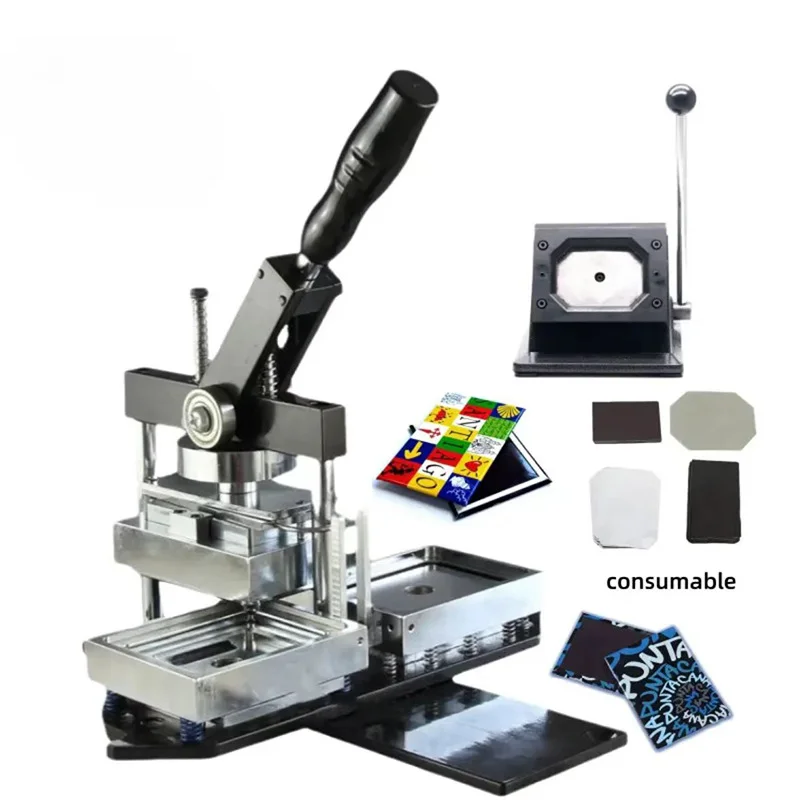 Hand Press Fridge Magnet Making Machine Custom Photo Fridge Magnet Button Maker Metal Pin Button Badge Making Machine