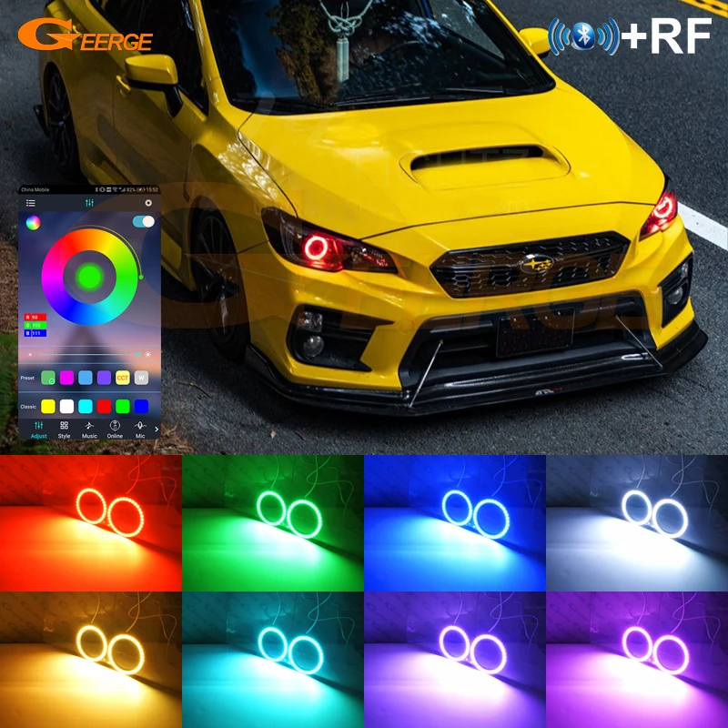 

Для Subaru Impreza WRX Sti 2015 2016 2017 RF Remote BT App Многоцветный ультра яркий RGB светодиодный комплект Angel Eyes Halo Rings