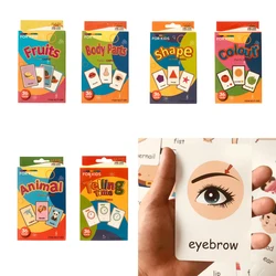 36Pcs Kids Cognition Card Shape Animal Color Teaching Baby English Learning Word Card Education Toys Figure Pattern Family Gift