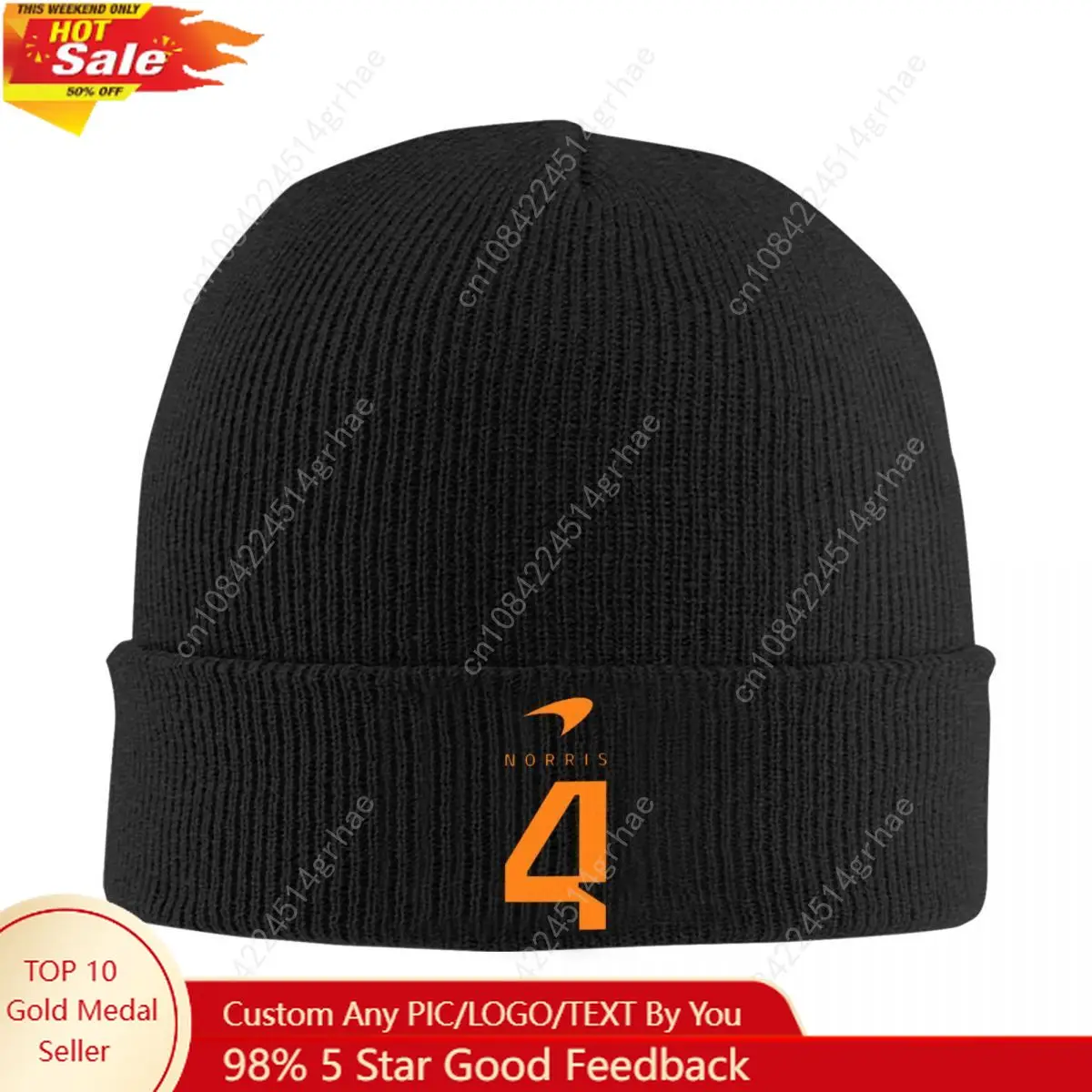 

Lando Norris 4 Warm Knitted Cap Hip Hop Bonnet Hat Autumn Winter Outdoor Beanies Hats for Unisex Adult