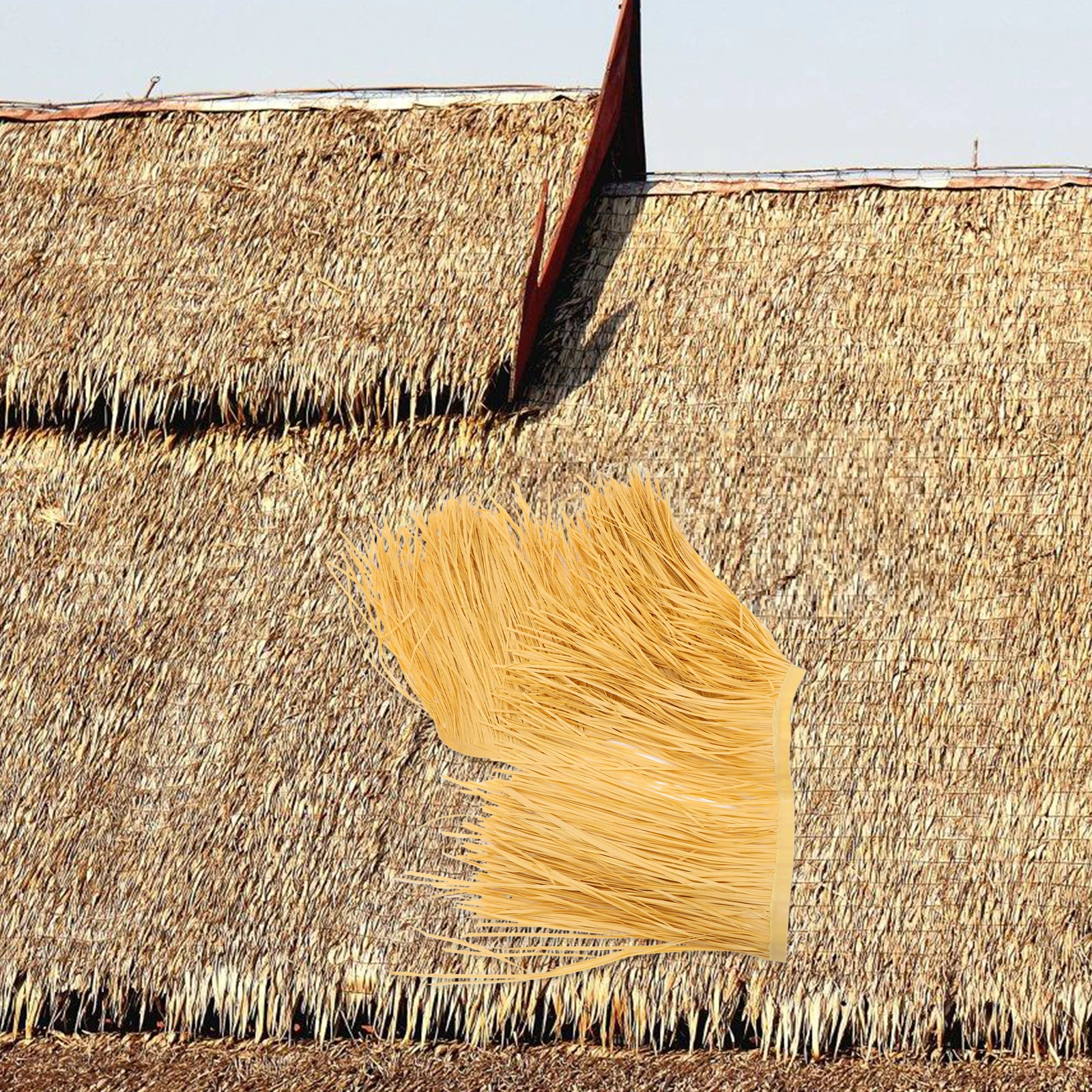 

Flame-retardant Straw Tile Artificial Thatch Roof Garden Decor Simulation Grass Mat Summer Atmosphere Outdoor Furniture Easy DIY