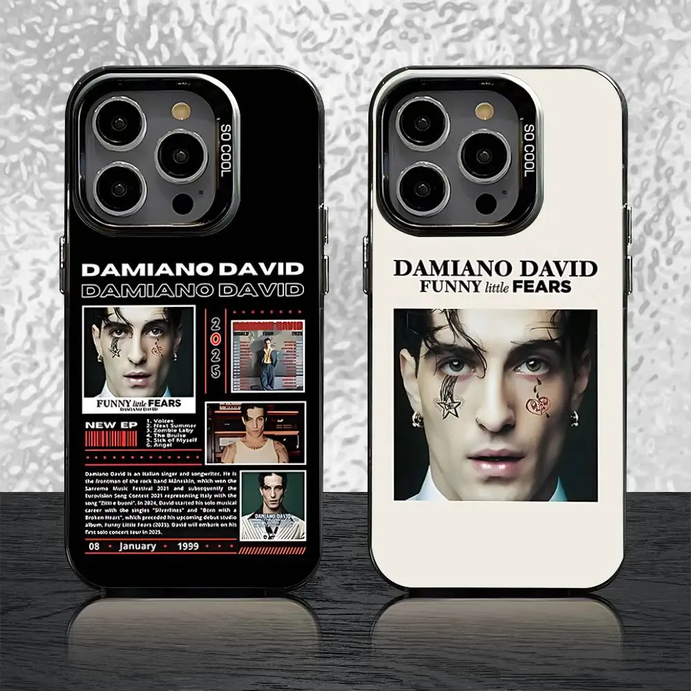 

Funny Little Fears D-Damiano David Phone Case For iPhone 16,15,14,13,12,11,Pro,XS,Max,Plus,Mini,SE Black Matte Shockproof Cover