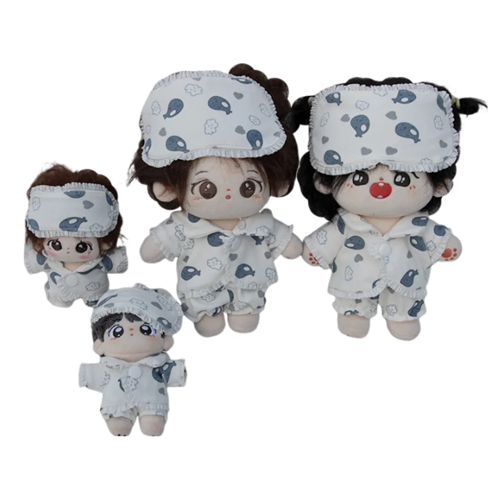 

10/15/20/40cm Doll Clothes Pajamas 3 Piece Set Sleeping Top+Pants Eye Mask Korea Idol Dolls Accessories Kids Toys