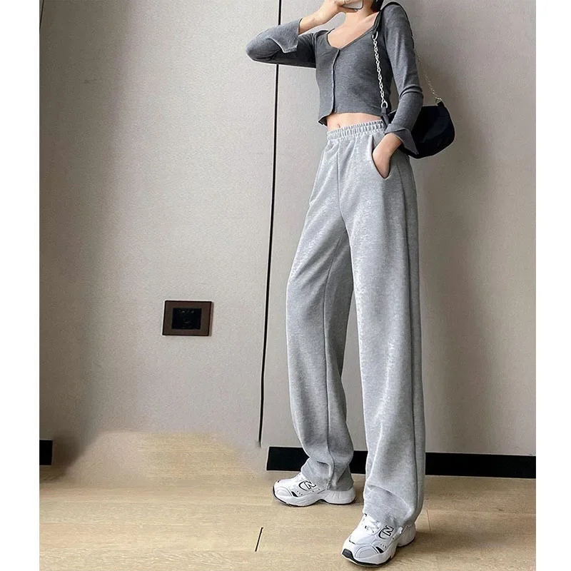 Women's sports pants summer loose pants high waisted jogging wide leg pants spring women's sports pants summer sports pants