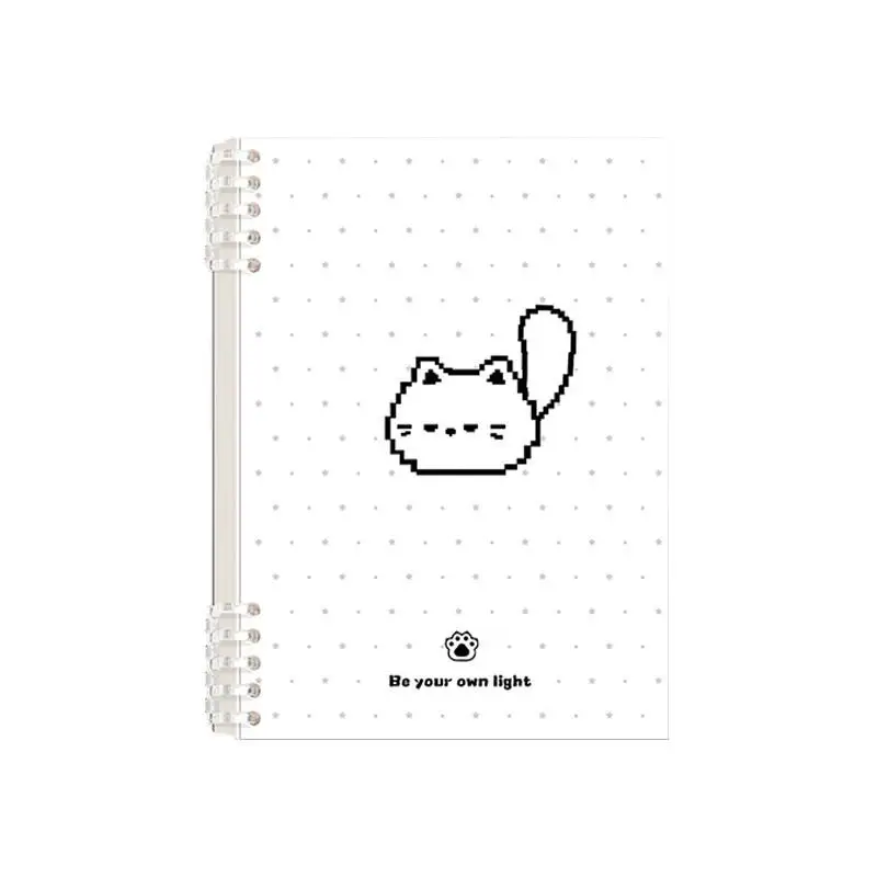 B5 Size Pixel Art Animal Themed Detachable Ring Notebook High Aesthetic Korean Style Student Journal Thickened Unbound Diary ...