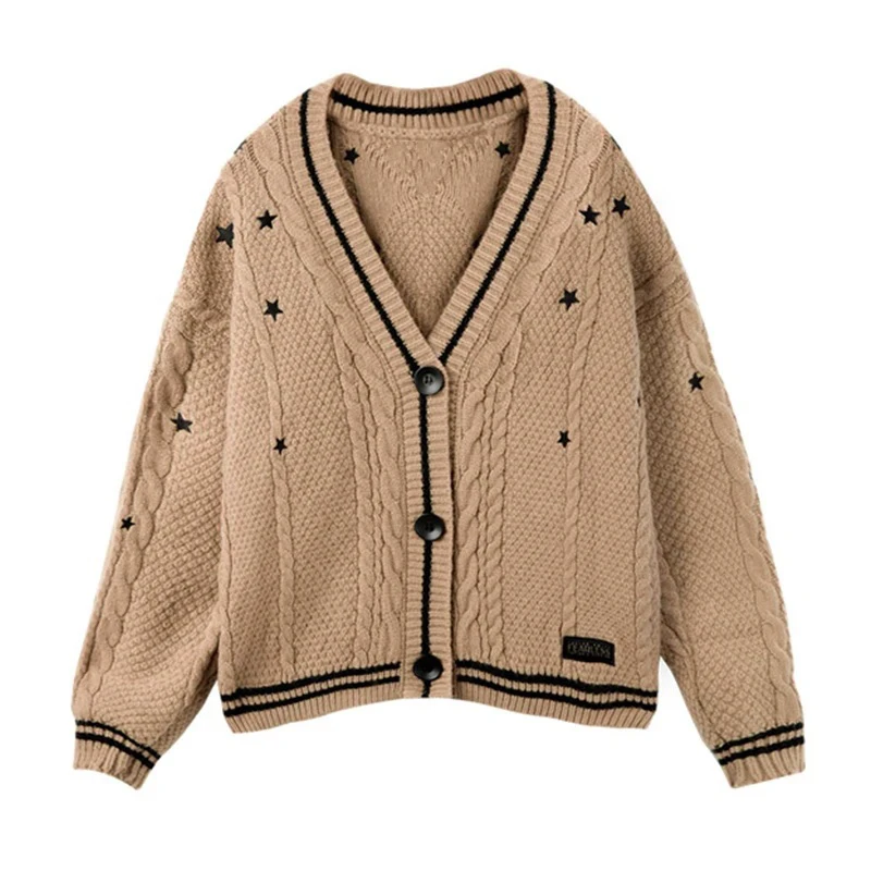페어리스 카디건 테일러 오버사이즈 코지 케이블 니트 자수 스타 TS 카디건 스웨터 여성 유니섹스 테이테이 발렌타인 선물